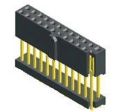 2.54mm Female Header Żid Plastik H=19.5mm